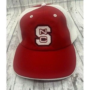 Authentic Ahead Performance NC State Hat Cap Red White Adjustable